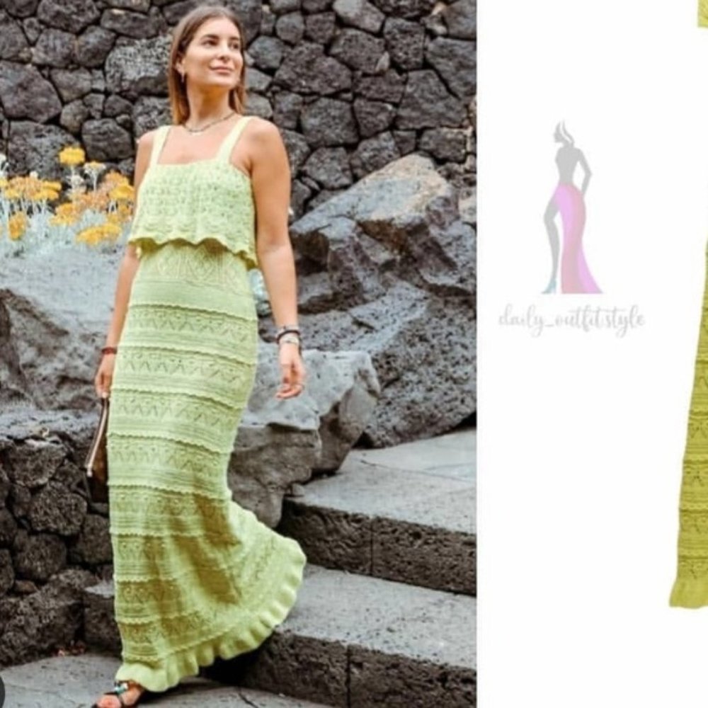 Zara long knit dress Green M - Picture 16 of 16
